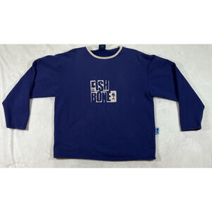 Vintage Fishbone Spellout Mens Size Large Skate Crewneck Logo Streetwear Grunge